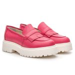 Mocassim Feminino Tratorado Aproprie Fringe Moderno Estiloso Confortável Rosa