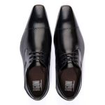 Sapato Social Estilo Italiano Em Couro Legítimo Com Cadarço Preto