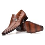 Sapato Masculino Loafer Social com Fivela Estilo Italiano em Couro