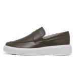 Sapato Loafer Mocassim Master Couro Verde Oliva