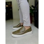 Sapato Loafer Mocassim Master Couro Verde Oliva