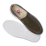 Sapato Loafer Mocassim Master Couro Verde Oliva