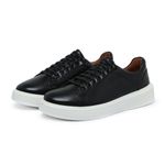 Tênis de Amarrar Minimalista Preto Sola Alta Clean