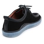 Sapato Casual Couro Legítimo Nobuck Preto Sola Transparente Forro de Couro