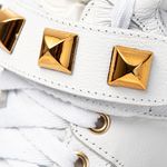 Tênis Sneaker Feminino Couro Legitimo Branco Calçado Fitness