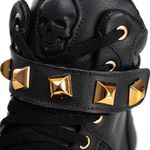 Tênis Sneaker Feminino Couro Legitimo Preto Calçado Fitness