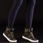 Tênis Sneaker Unissex Couro Legitimo Verde Oliva Calçado Fitness