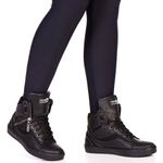 Tênis Sneaker Unissex Couro Legitimo Preto Calçado Fitness