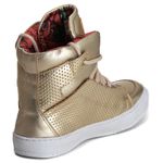 Tênis Sneaker Dragon Feminino Couro Legitimo Dourado 