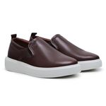 Slip On Couro Café Cloud