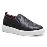 Slip On Couro Tressê Preto Cloud