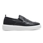 Slip On Couro Tressê Preto Cloud