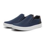Sapatênis Slip on BS Couro Ecológico Azul Palmilha de Gel 
