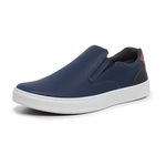 Sapatênis Slip on BS Couro Ecológico Azul Palmilha de Gel 