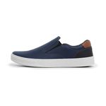 Sapatênis Slip on BS Couro Ecológico Azul Palmilha de Gel 
