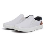 Sapatênis Slip on BS Couro Ecológico Cinza Palmilha de Gel 