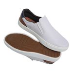 Sapatênis Slip on BS Couro Ecológico Cinza Palmilha de Gel 