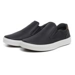 Sapatênis Slip on BS Couro Ecológico Preto Palmilha de Gel 