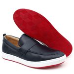 Loafer Couro Legítimo Azul Marinho Aston 
