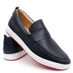 Loafer Couro Legítimo Azul Marinho Aston 