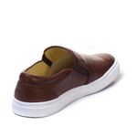 Sapatênis Slip On Liso Couro Café Forro de Couro Berlutini 