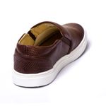 Sapatênis Slip On Couro Café Forro de Couro Berlutini