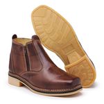 Botina Masculina Couro Legítimo Zíper Bota Cano Curto
