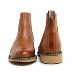 Botina Vira Francesa Bota Couro Legítimo Artesanal 100 % Tan