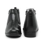 Bota Antistress Botina Ortopédica Palmilha de Gel Zíper Couro Legítimo Preto
