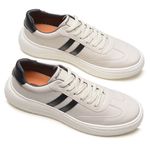 Tênis Masculino Casual Leve Off White com Detalhes Preto