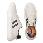 Tênis Masculino Casual Leve Off White com Detalhes Preto
