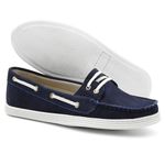 Mocassim Dockside Feminino Conforto Couro Legitimo Azul Marinho