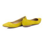 Sapatilha Feminina Bico Fino Conforto Nobuck Amarelo