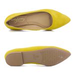 Sapatilha Feminina Bico Fino Conforto Nobuck Amarelo