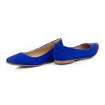 Sapatilha Feminina Bico Fino Conforto Nobuck Azul