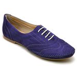 Sapato Oxford Feminino Camurça Roxo