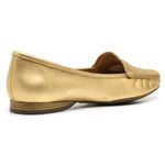 Mocassim Feminino Couro Word Ouro