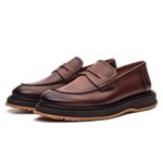 Sapato Loafer London em Couro Havana