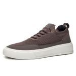 Tênis Knit Martim com Couro Concreto