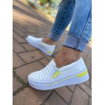 Slip On Branco e Lemon com Costura