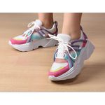 Tênis Chunky Branco / Rosa / Verde Água