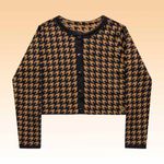  Conjunto 2 peças - Cardigan em tricot e - Saia em tricot Preto/Bege