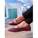 Sapatilha Ballerina Fivela Fina Marsala 