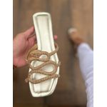 Rasteira cobra strass ouro light 