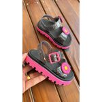 Sandália flor baby preto/pink 