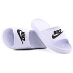 Slide EVA Nk Branca com Detalhe Preto