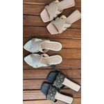 Rasteira Branca Strass