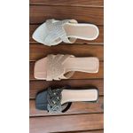 Rasteira Branca Strass