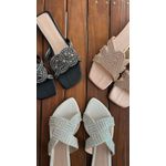 Rasteira Branca Strass