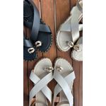 Rasteira OFF WHITE Tiras em X e Detalhe Metalizado